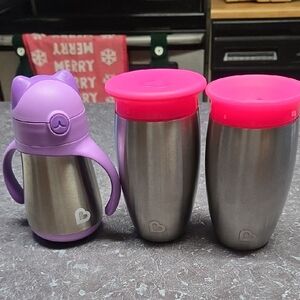 Munchkin Stainless Steel Kids Cups - Purple and Pink
